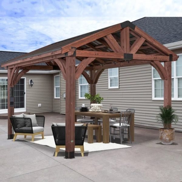 Arlington 12′ X 12′ Solid Wood Patio Gazebo