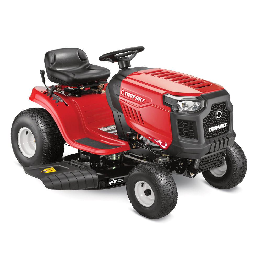 Troy-Bilt Pony 42 Riding Lawn Mower | 547cc Troy-Bilt Engine | 42″ Side-Discharge | 7-Speed Shift On The Go Transmission