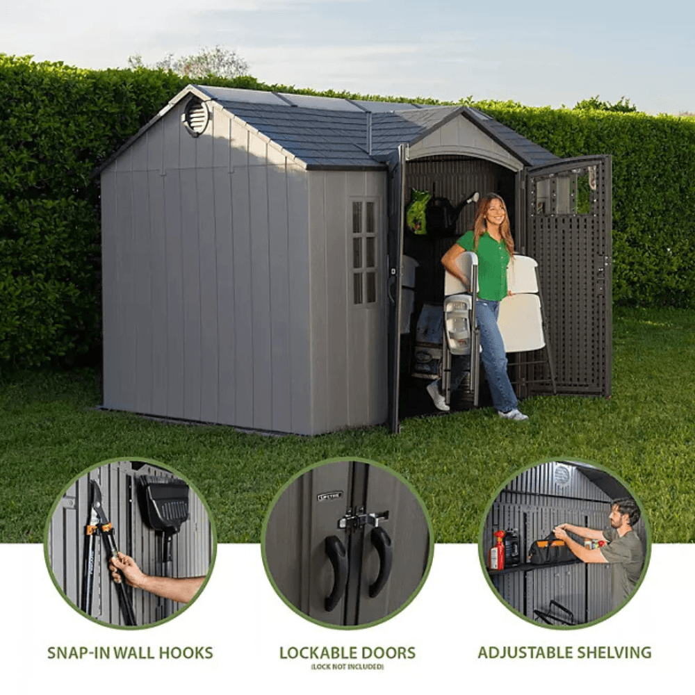 Lifetime 10′ x 8′ Outdoor Storage Shed, Gray