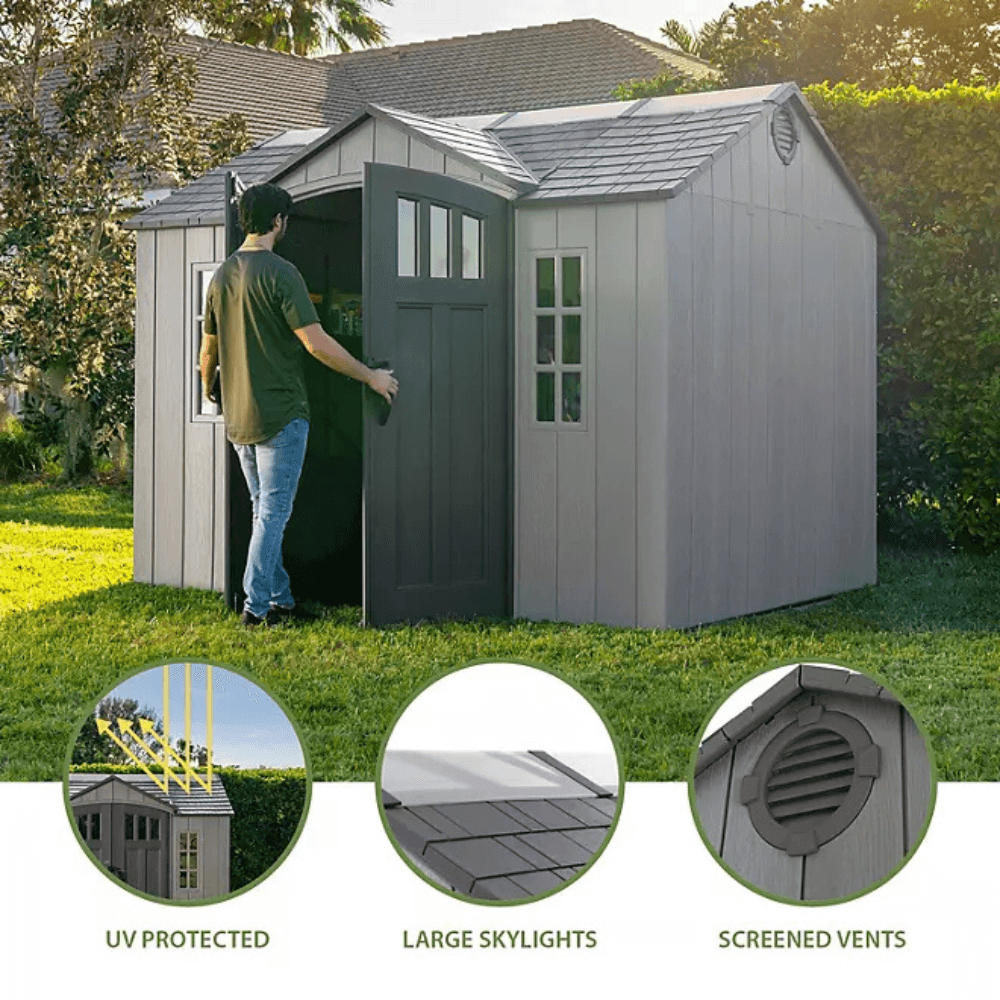 Lifetime 10′ x 8′ Outdoor Storage Shed, Gray