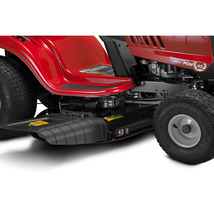 Troy-Bilt Pony 42 Riding Lawn Mower | 547cc Troy-Bilt Engine | 42″ Side-Discharge | 7-Speed Shift On The Go Transmission