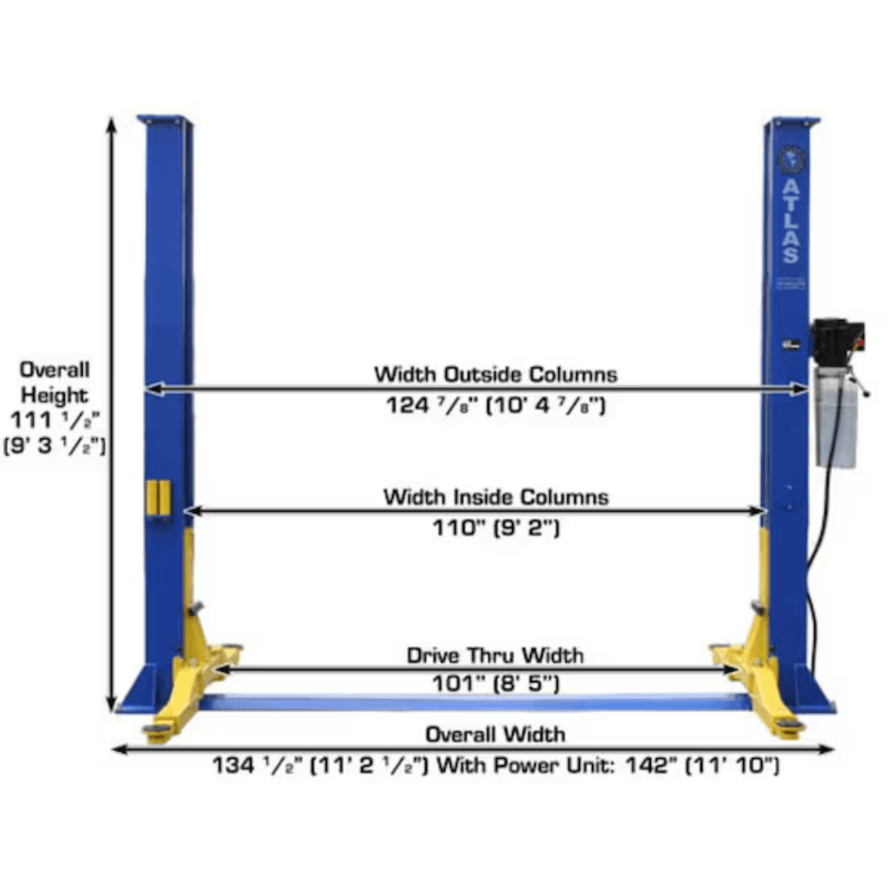 9000 LB Overhead 2-Post Lift – Atlas 9KOHX