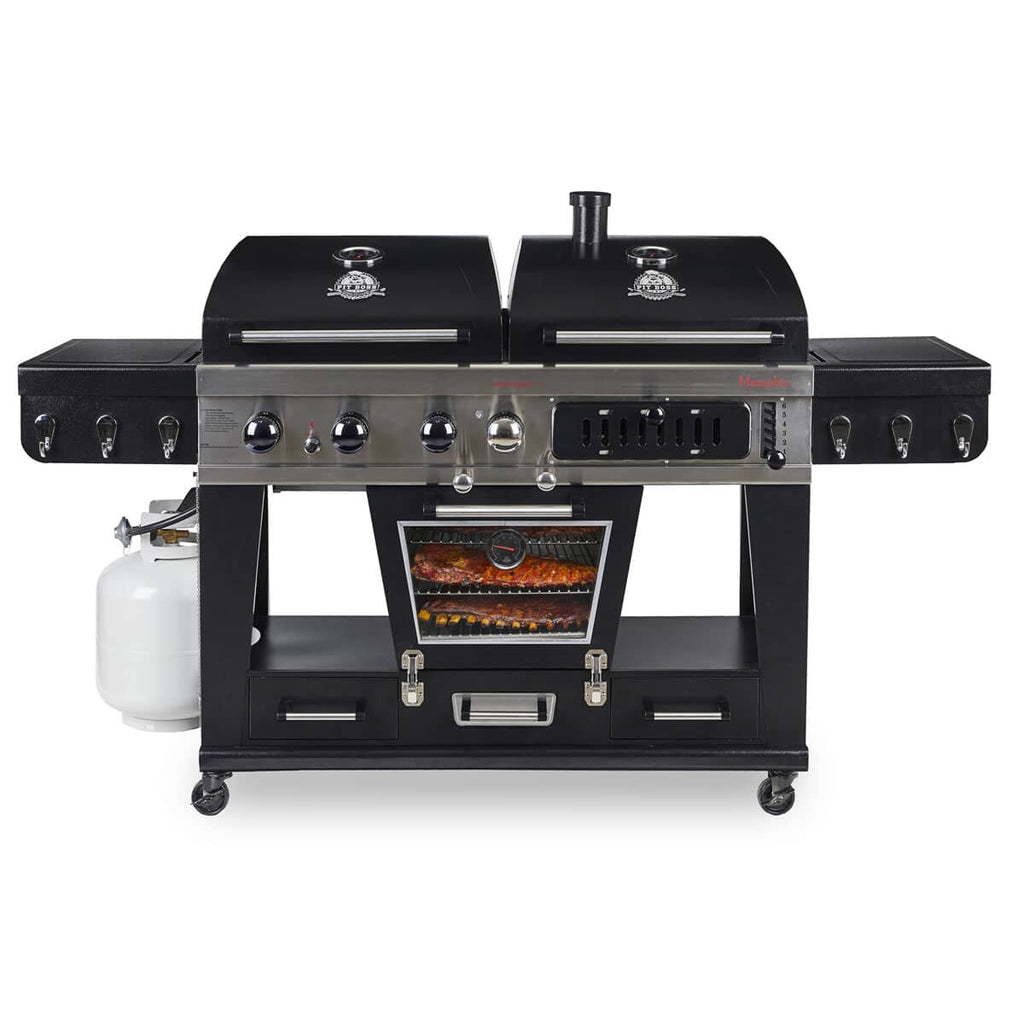 Pit Boss Memphis Ultimate Combo Gas and Charcoal Grill With Regulator And Cover