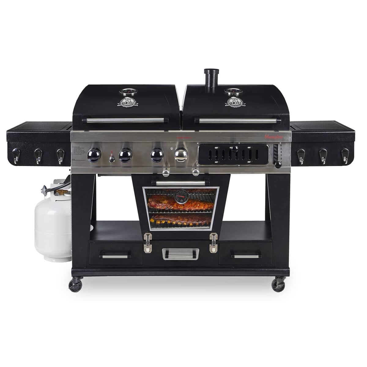 Pit Boss Memphis Ultimate Combo Gas and Charcoal Grill With Regulator And Cover