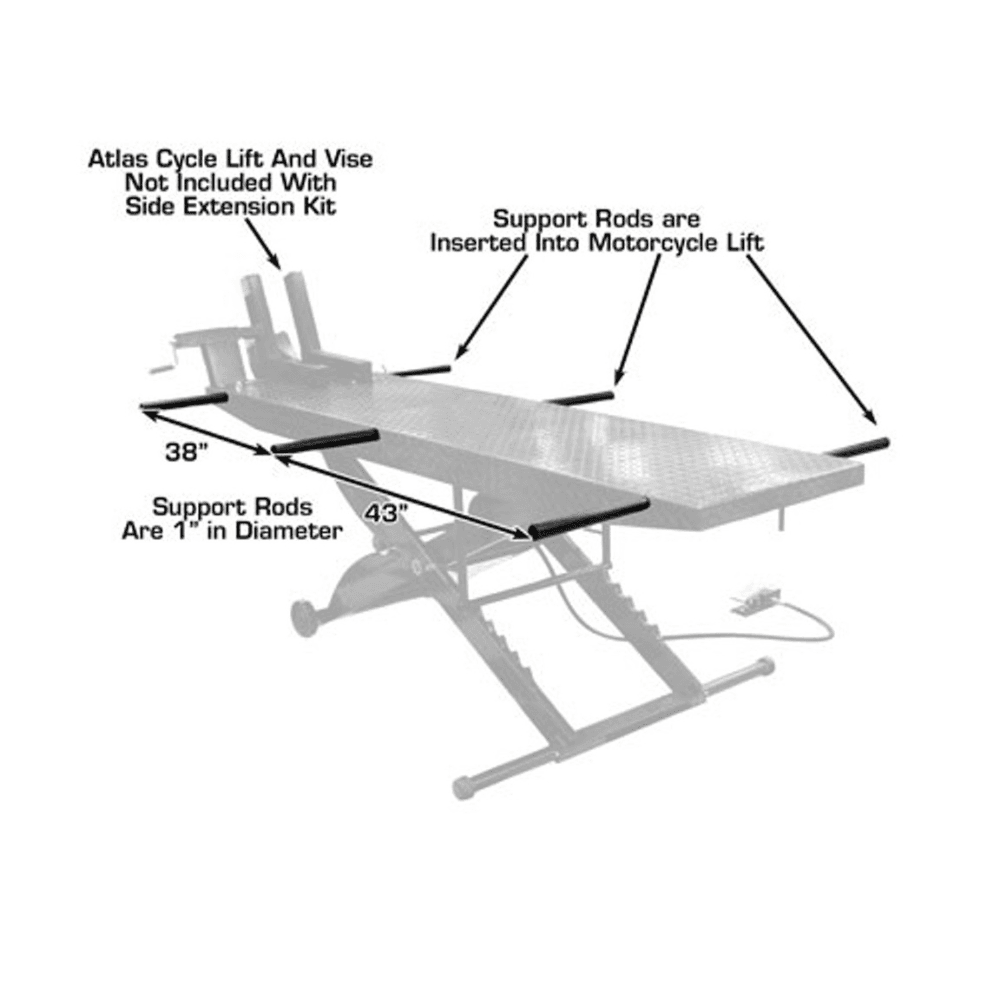 Atlas Motorcycle Lift W Side Extension Kit