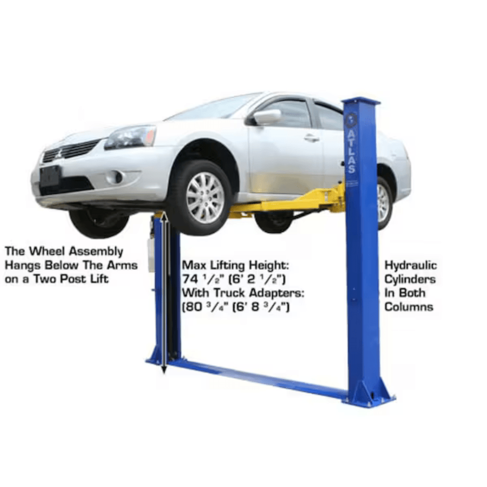 9000 LB Baseplate 2-Post Lift – Atlas 9KBPX