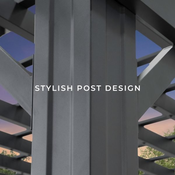 14×10 Stratford Traditional Steel Pergola With Sail Shade Soft Canopy