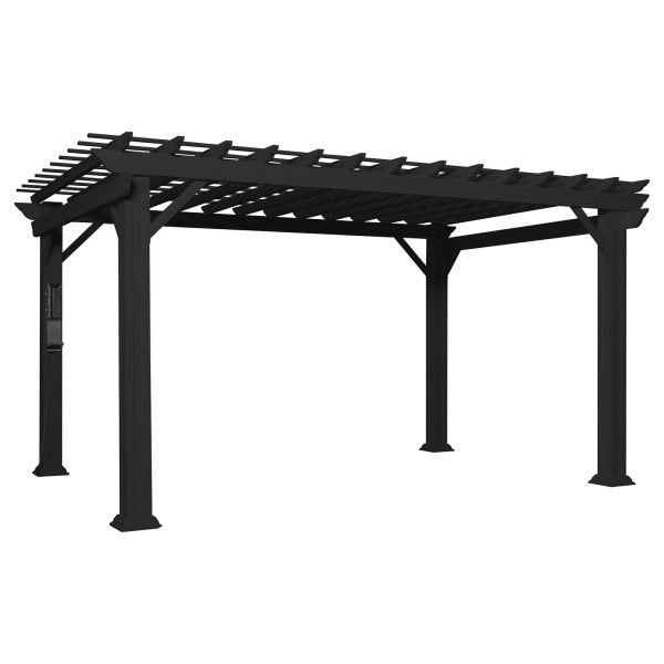 14×10 Stratford Traditional Steel Pergola With Sail Shade Soft Canopy