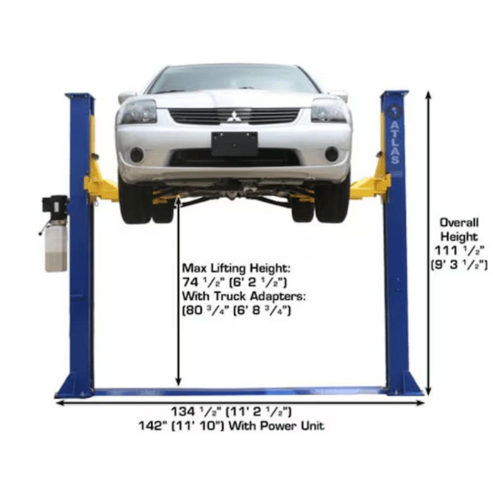 9000 LB Baseplate 2-Post Lift – Atlas 9KBPX