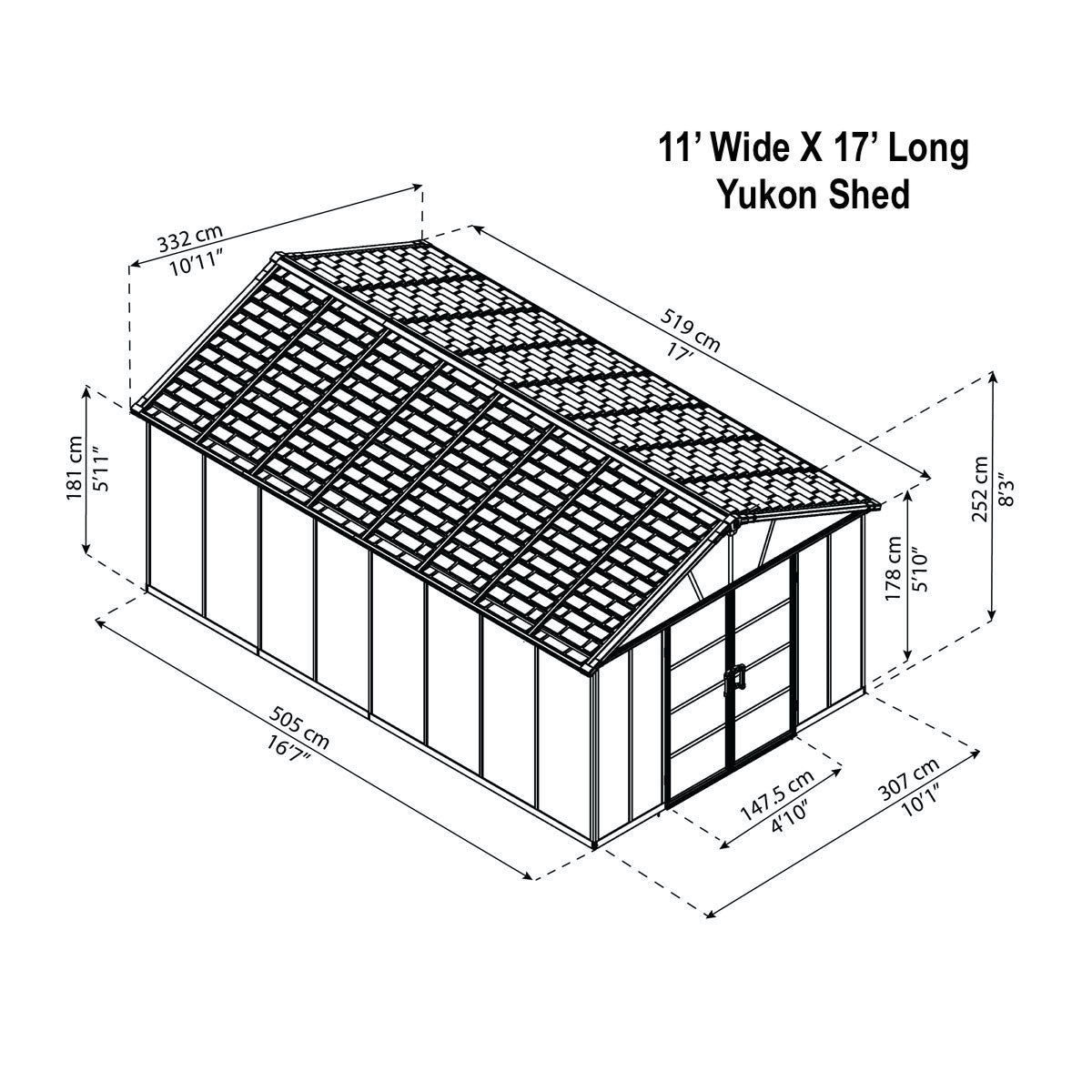 Heavy Duty Yukon Sunlit Garden & Utility Shed