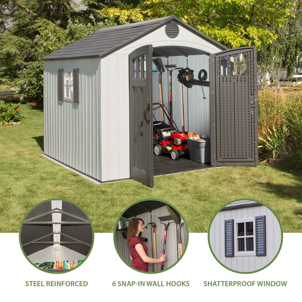 Lifetime 8 x 10 ft. Outdoor Storage Shed – 60202