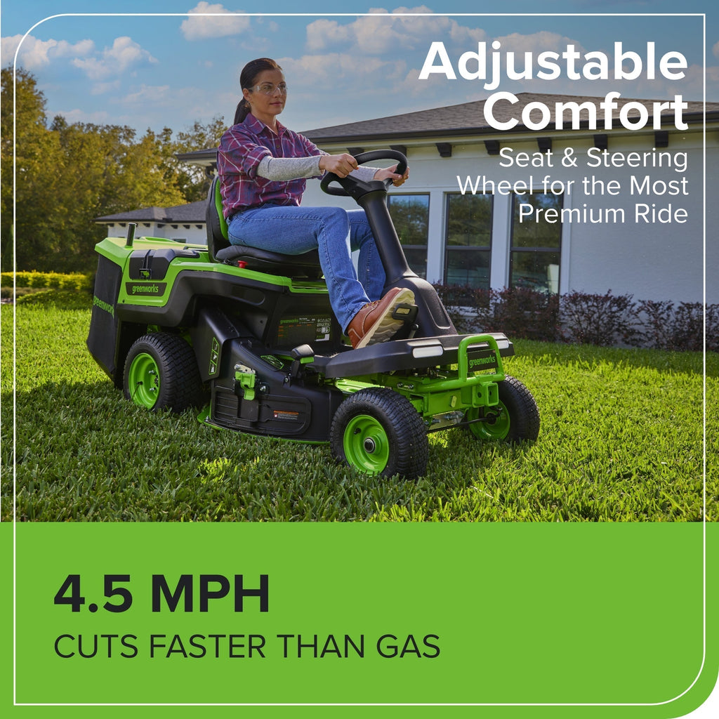 60V 30″ CrossoverT Riding Lawn Tractor with (4) 8.0 Ah Batteries and 600-Watt Charger