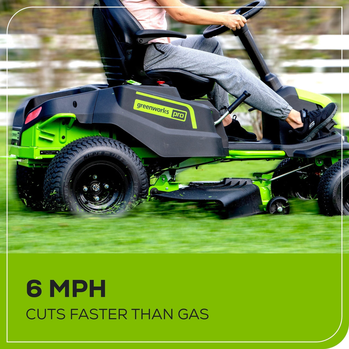 60V 42″ Cordless Battery CrossoverT Riding Lawn Mower + Bagger, (6) 8.0 Ah Batteries and (3) Dual-Port Turbo Chargers