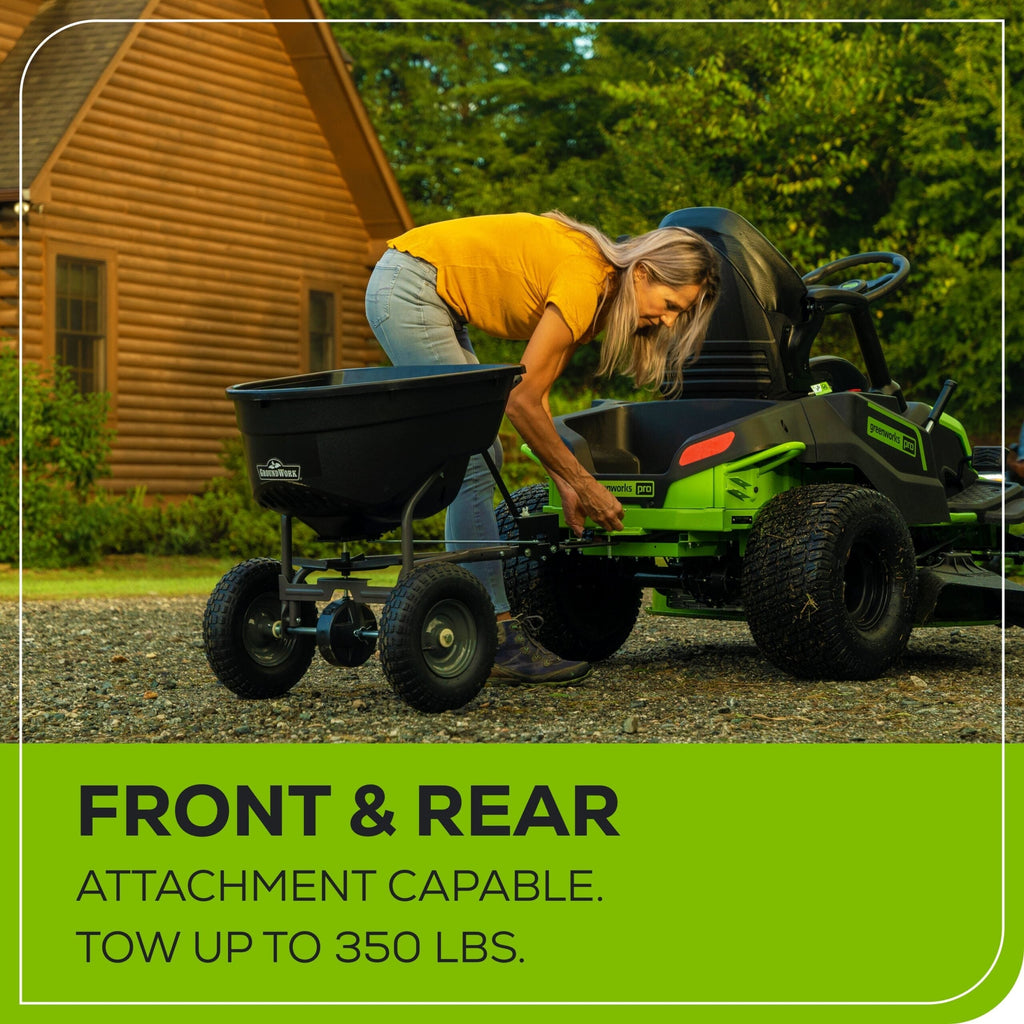 60V 42″ Cordless Battery CrossoverT Riding Lawn Mower + Bagger, (6) 8.0 Ah Batteries and (3) Dual-Port Turbo Chargers