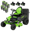 60V 42″ Cordless Battery CrossoverT Riding Lawn Mower + Bagger, (6) 8.0 Ah Batteries and (3) Dual-Port Turbo Chargers
