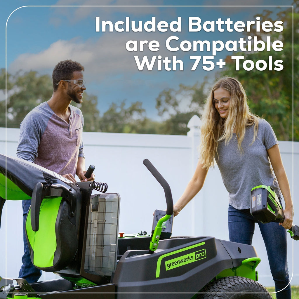 60V 42″ Electric CrossoverZ Zero Turn Mower with (4) 8 Ah Batteries and (2) Dual-Port Turbo Chargers