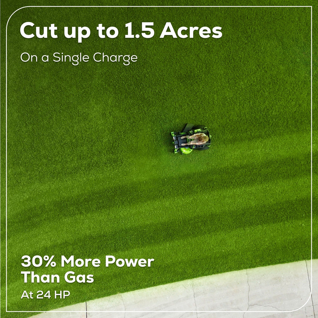60V 42″ Electric CrossoverZ Zero Turn Mower with (4) 8 Ah Batteries and (2) Dual-Port Turbo Chargers