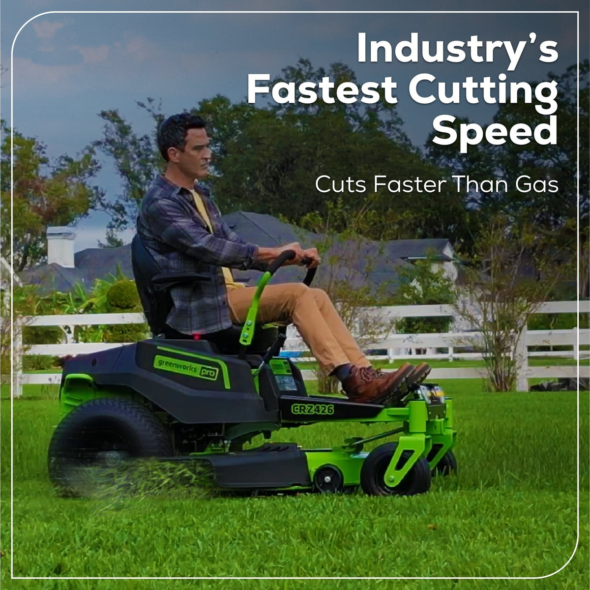 60V 42″ Electric CrossoverZ Zero Turn Mower with (4) 8 Ah Batteries and (2) Dual-Port Turbo Chargers