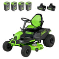 60V 42″ Cordless Battery CrossoverT Riding Lawn Mower, (4) 8.0 Ah Batteries and (2) Dual-Port Turbo Chargers