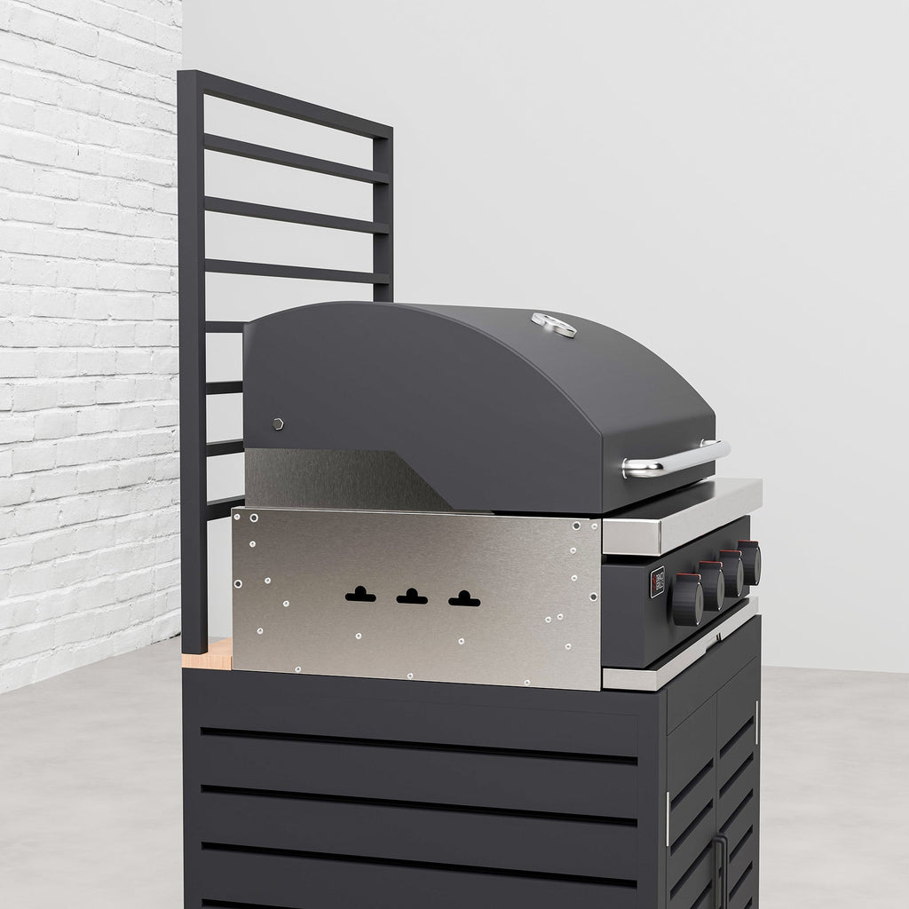 Draco Grills Scandic Modular 4 Burner Barbecue Cabinet with Double Cupboard & Fridge Unit