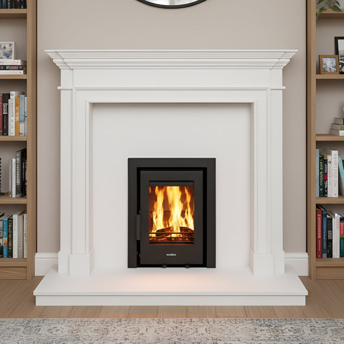 Mazona Clovelly 400 5kW Steel 3 Sided Trim Stove, Multifuel, Woodburning, Cassette, Inset, Eco Design Approved, Defra Approved