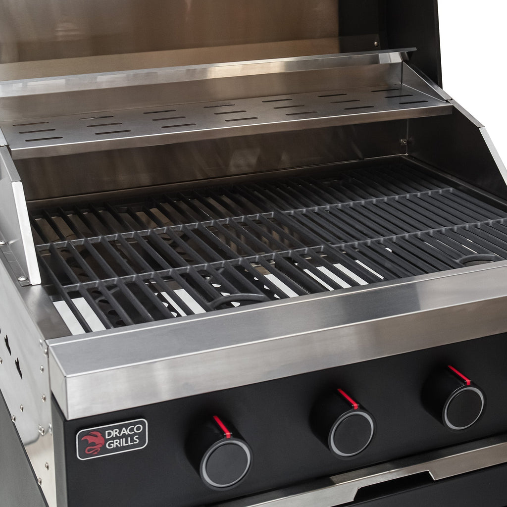 Draco Grills Scandic Modular 4 Burner Barbecue Cabinet with Double Cupboard & Fridge Unit