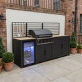Draco Grills Scandic Modular 4 Burner Barbecue Cabinet with Double Cupboard & Fridge Unit
