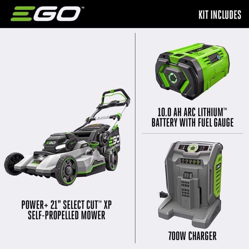 EGO LM2156SP 21″ SELECT CUT Flagship SP lawn mower kit (G3 10.0Ah Battery, 700W charger, 1200W motor)
