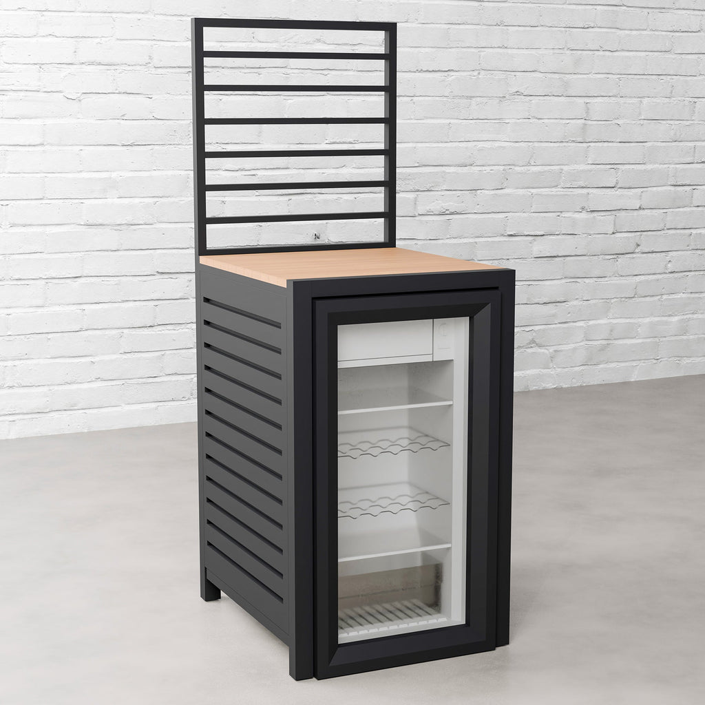 Draco Grills Scandic Modular 4 Burner Barbecue Cabinet with Double Cupboard & Fridge Unit