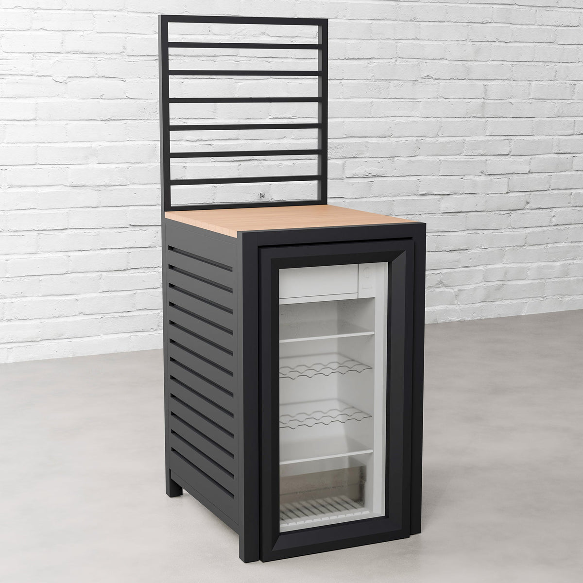 Draco Grills Scandic Modular 4 Burner Barbecue Cabinet with Double Cupboard & Fridge Unit