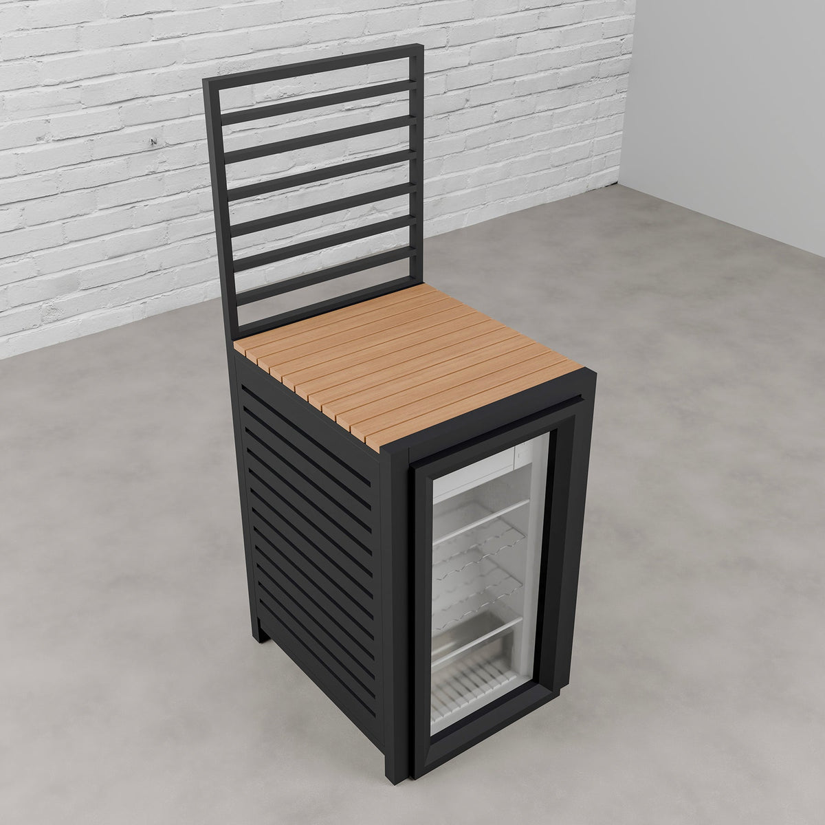Draco Grills Scandic Modular 4 Burner Barbecue Cabinet with Double Cupboard & Fridge Unit
