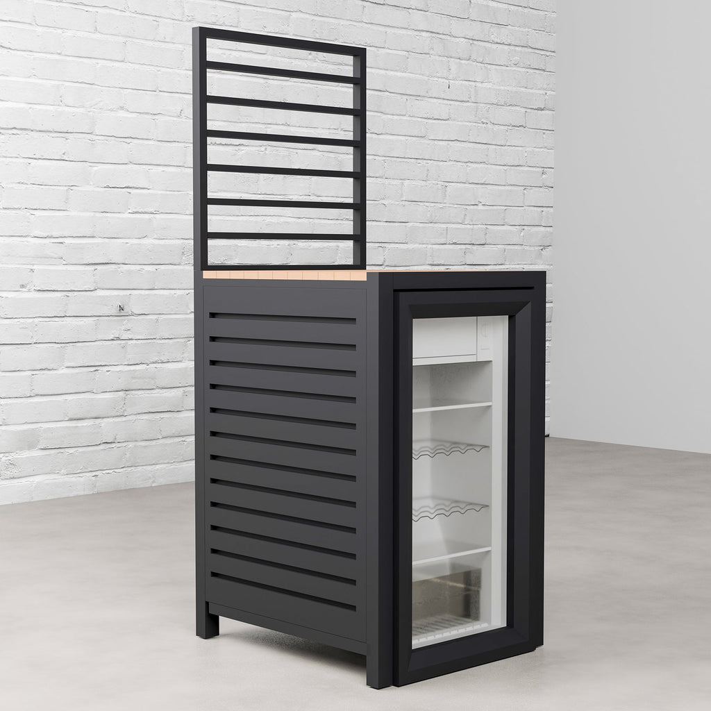 Draco Grills Scandic Modular 4 Burner Barbecue Cabinet with Double Cupboard & Fridge Unit