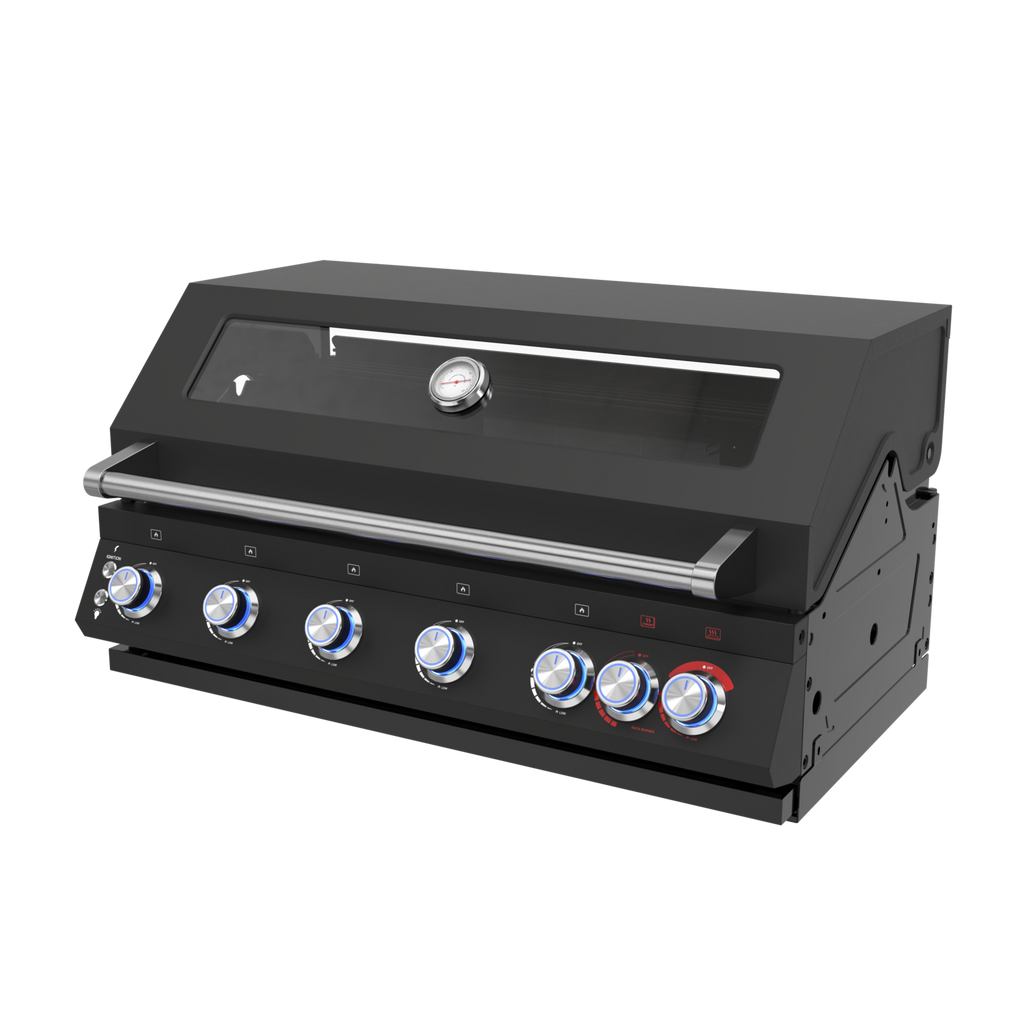 Boss Grill 6 Burner Built-In Gas BBQ - Black
