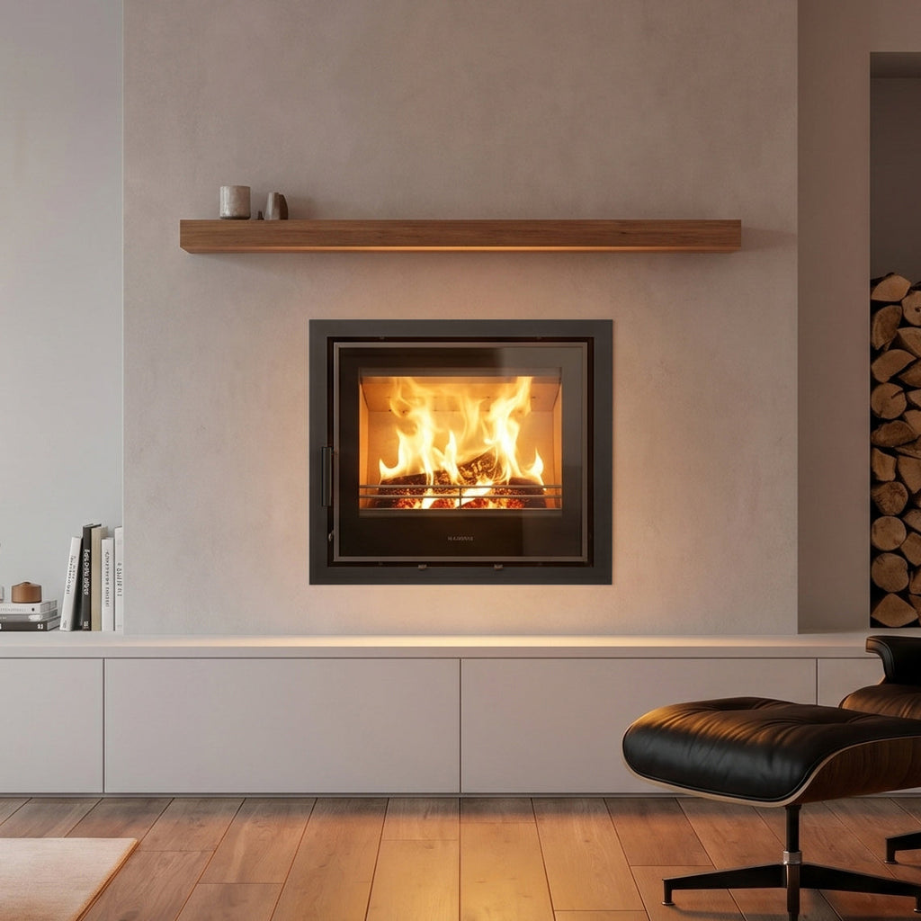 Mazona Clovelly 550 6kW 4 Sided  Glass Trim Stove, Multifuel, Woodburning, Cassette, Inset, Eco Design Approved, Defra Approved