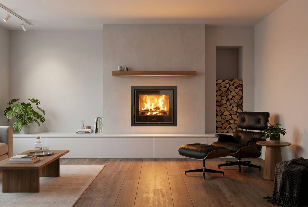 Mazona Clovelly 550 6kW 4 Sided  Glass Trim Stove, Multifuel, Woodburning, Cassette, Inset, Eco Design Approved, Defra Approved