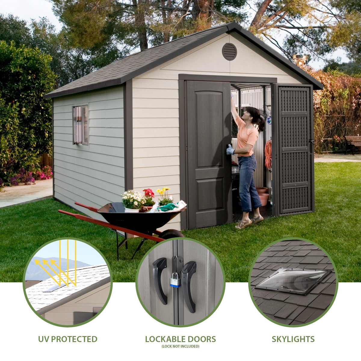 Lifetime 11 Ft. X 13.5 Ft. Outdoor Storage Shed – 6415