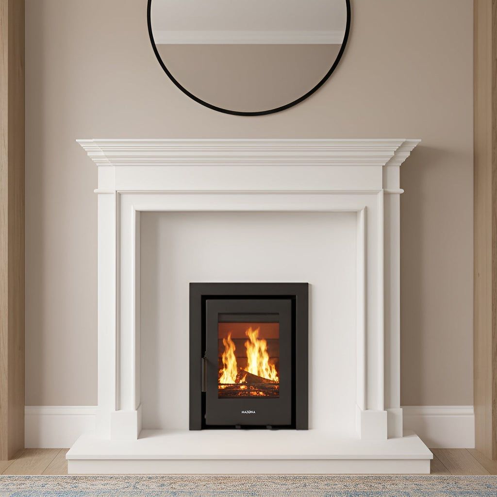 Mazona Clovelly 400 5kW Steel 3 Sided Trim Stove, Multifuel, Woodburning, Cassette, Inset, Eco Design Approved, Defra Approved
