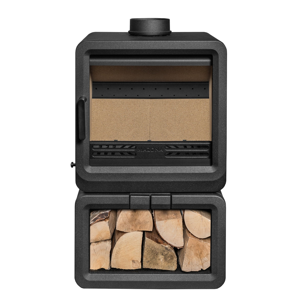 Mazona Heatwave 8kW Log Store Multifuel Woodburning Stove, Freestanding, Eco Design Approved, Defra Approved