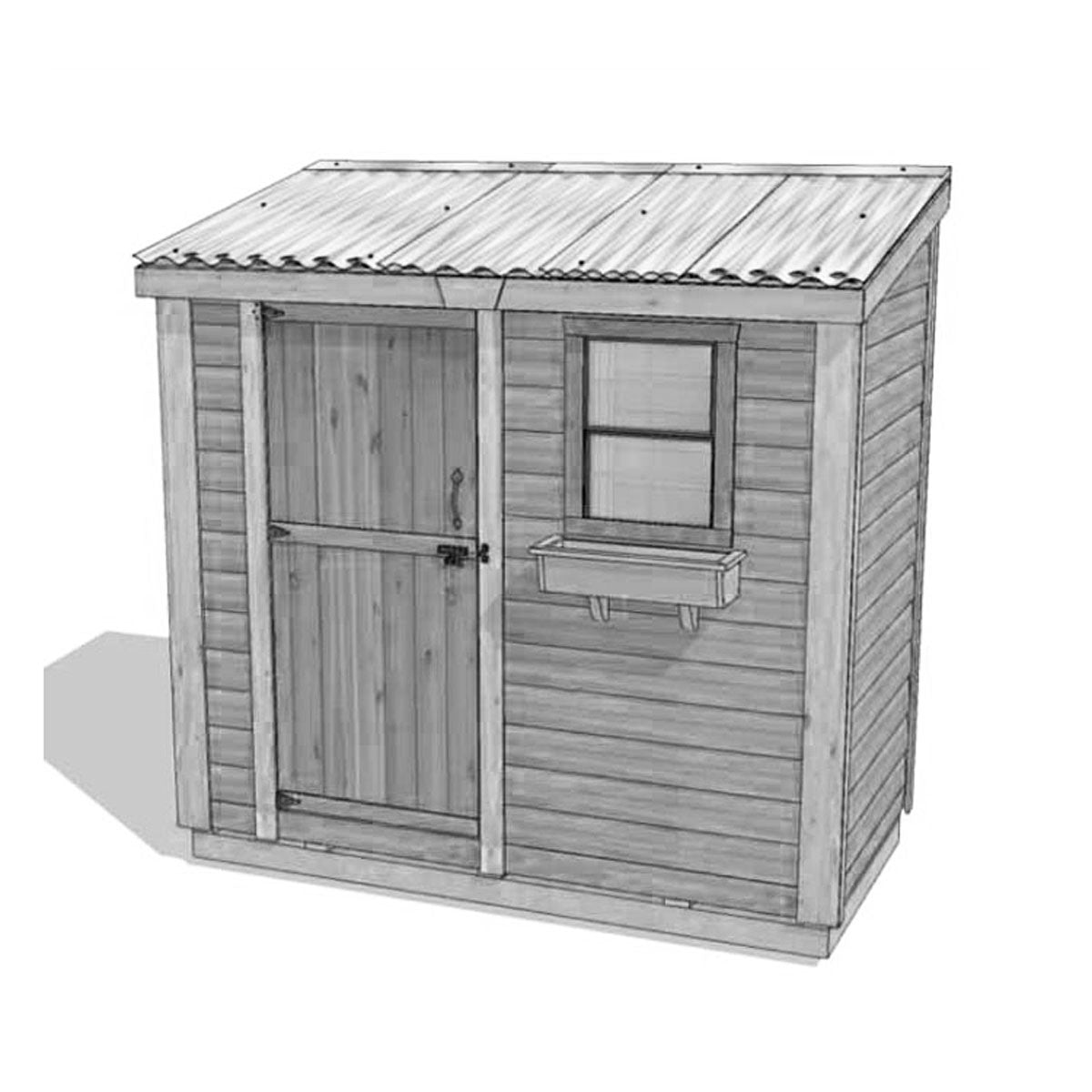 8' x 4' SpaceSaver Storage Shed – Single Door