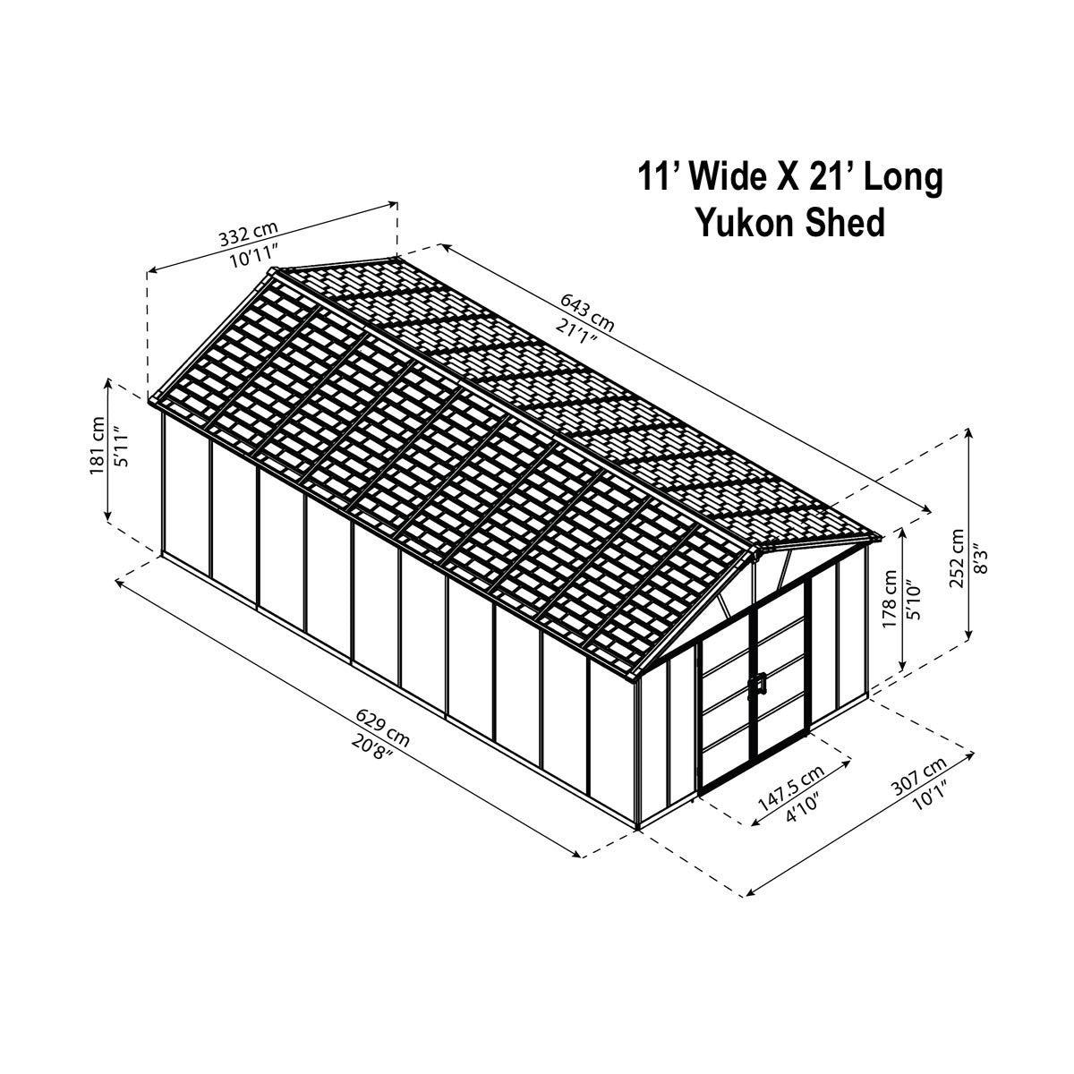 Heavy Duty Yukon Sunlit Garden & Utility Shed