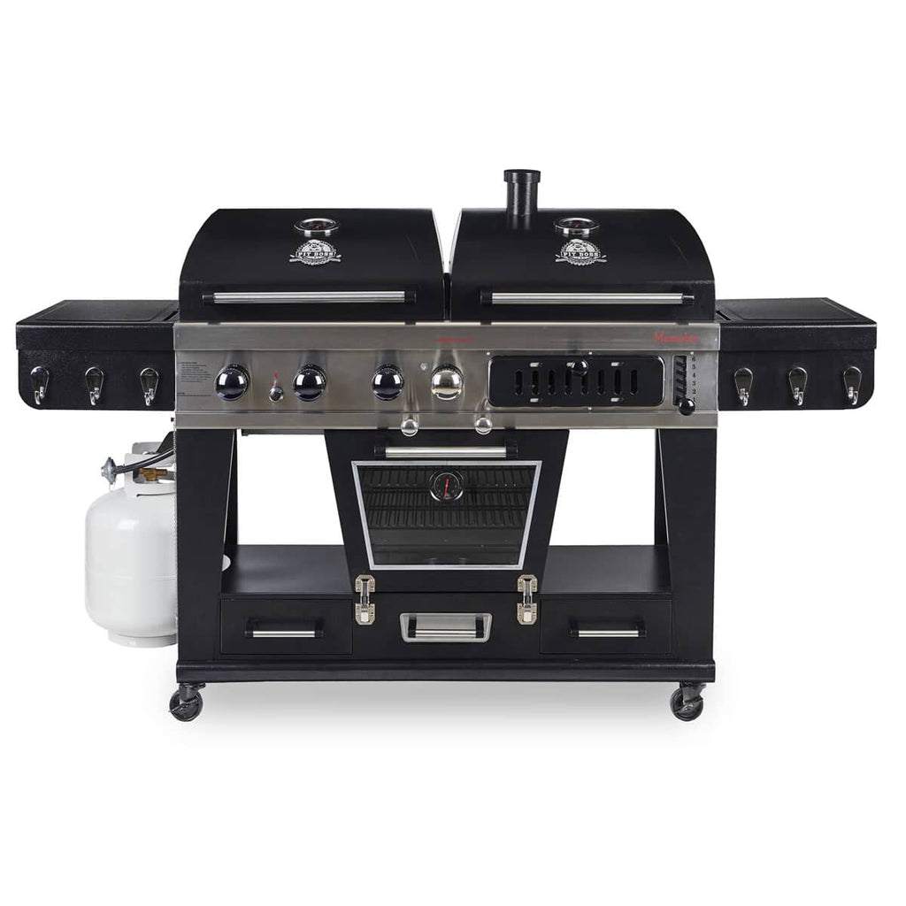 Pit Boss Memphis Ultimate Combo Gas and Charcoal Grill With Regulator And Cover