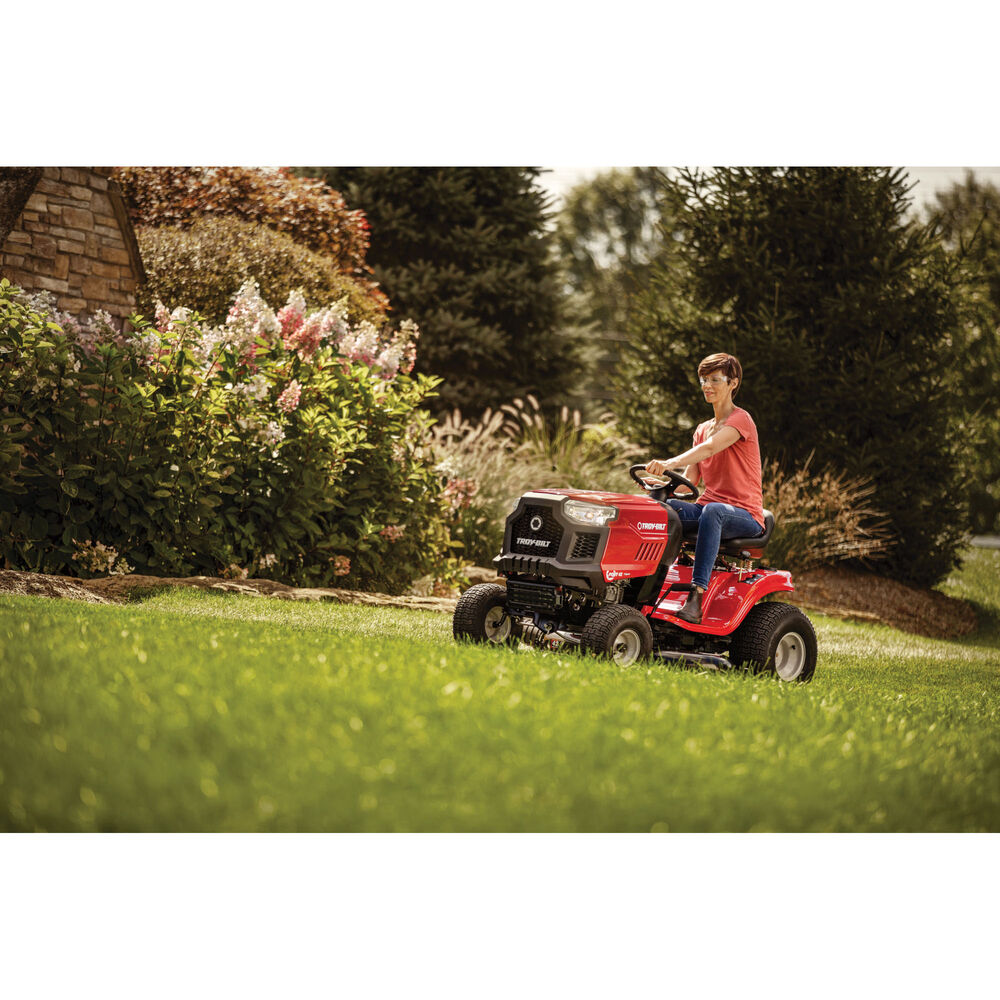 Troy-Bilt Pony 42 Riding Lawn Mower | 547cc Troy-Bilt Engine | 42″ Side-Discharge | 7-Speed Shift On The Go Transmission