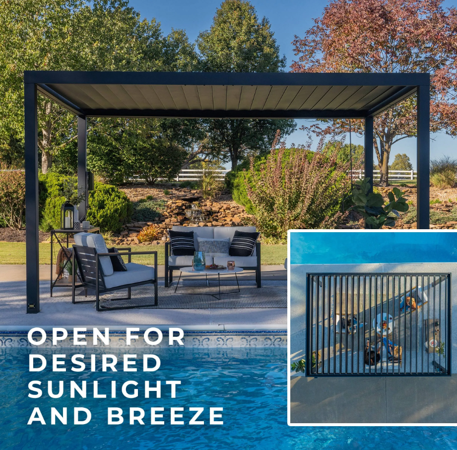 Backyard Discovery Sarasota 16’x10′ Galvanized Steel Louvered Pergola