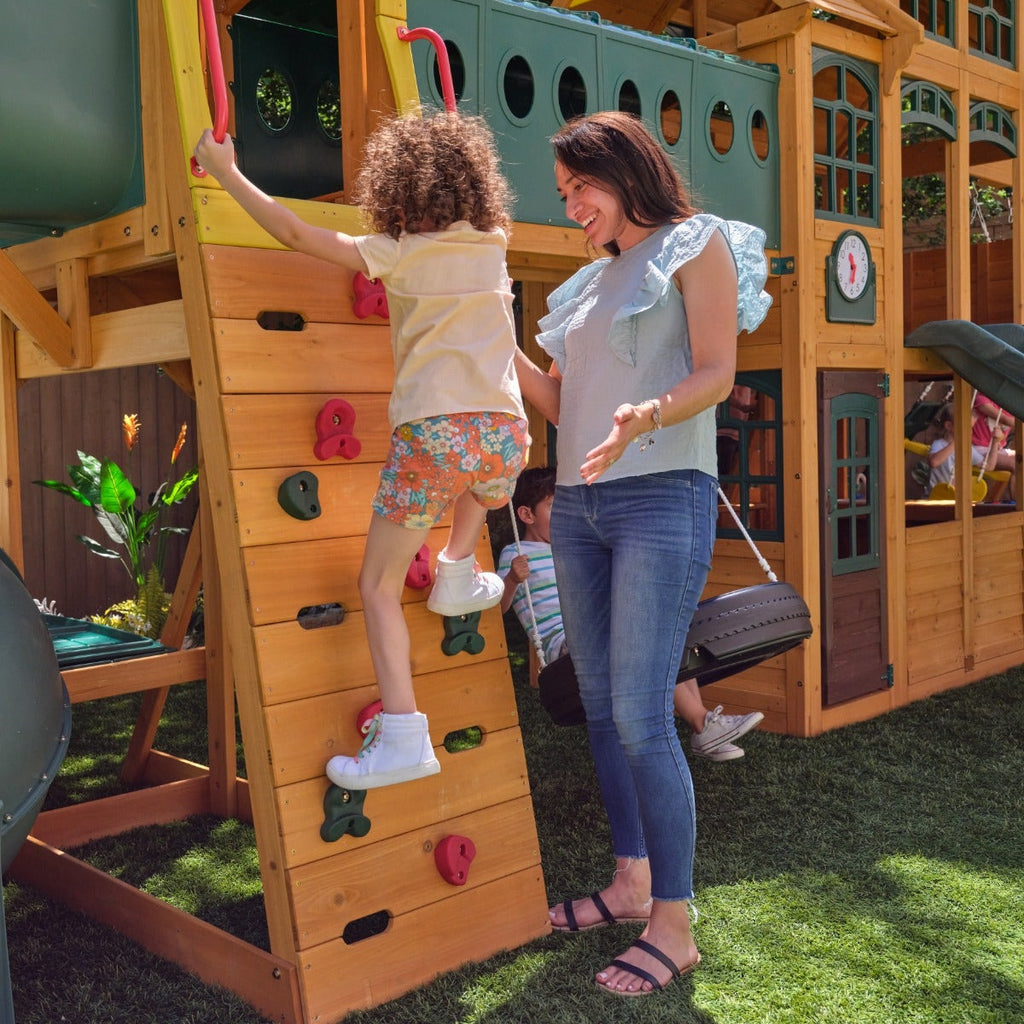 Bear Cave Lodge Swing Set – Installation Available