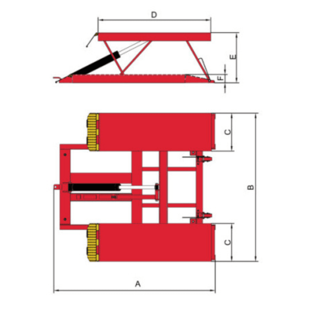 AMGO Hydraulics LR06 Low-Rise Portable Lift 6,000 lbs.