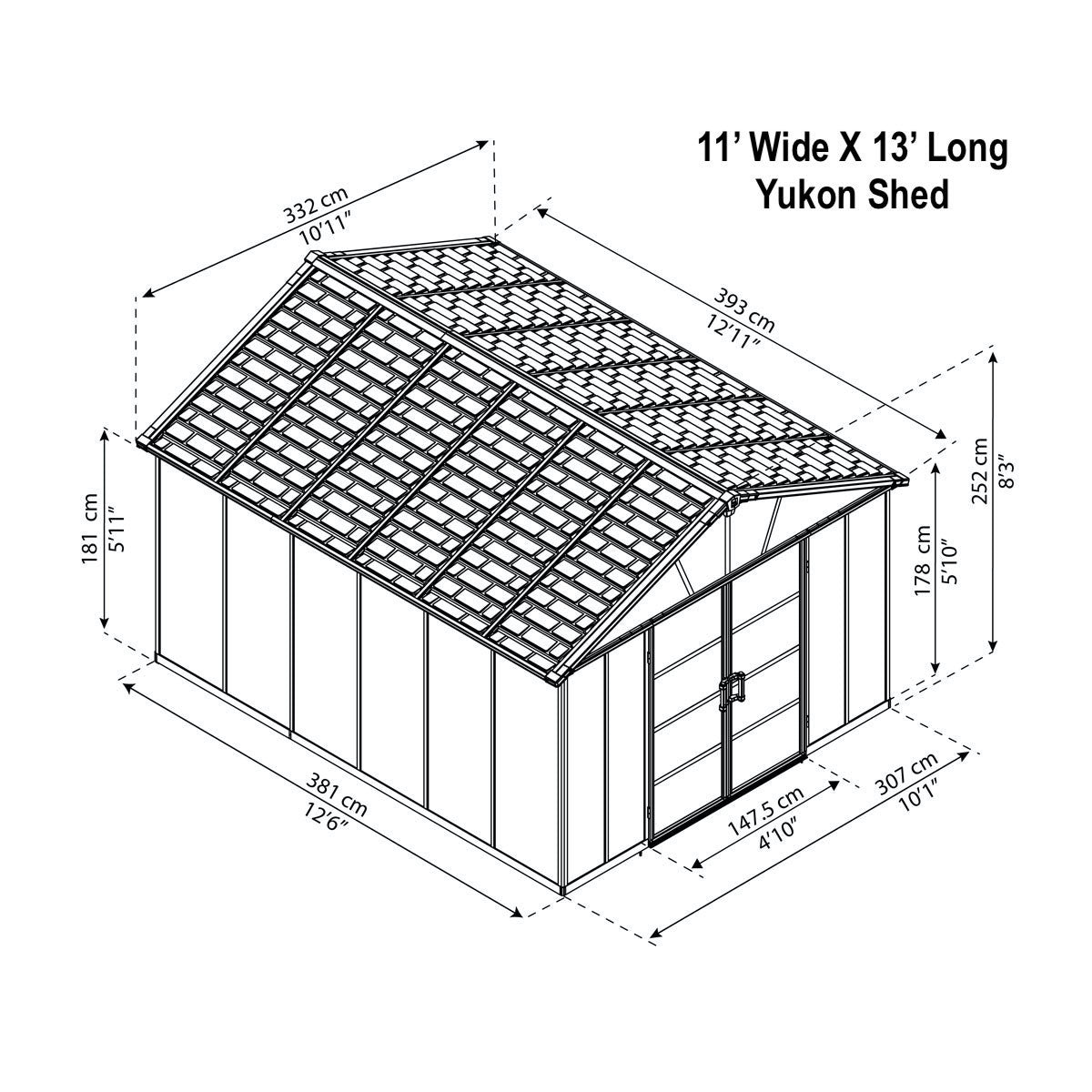 Heavy Duty Yukon Sunlit Garden & Utility Shed