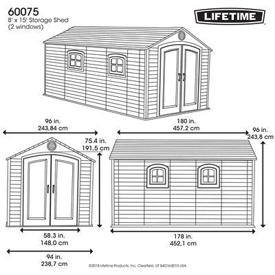 Lifetime 8 x 15 ft. Shed – 60075