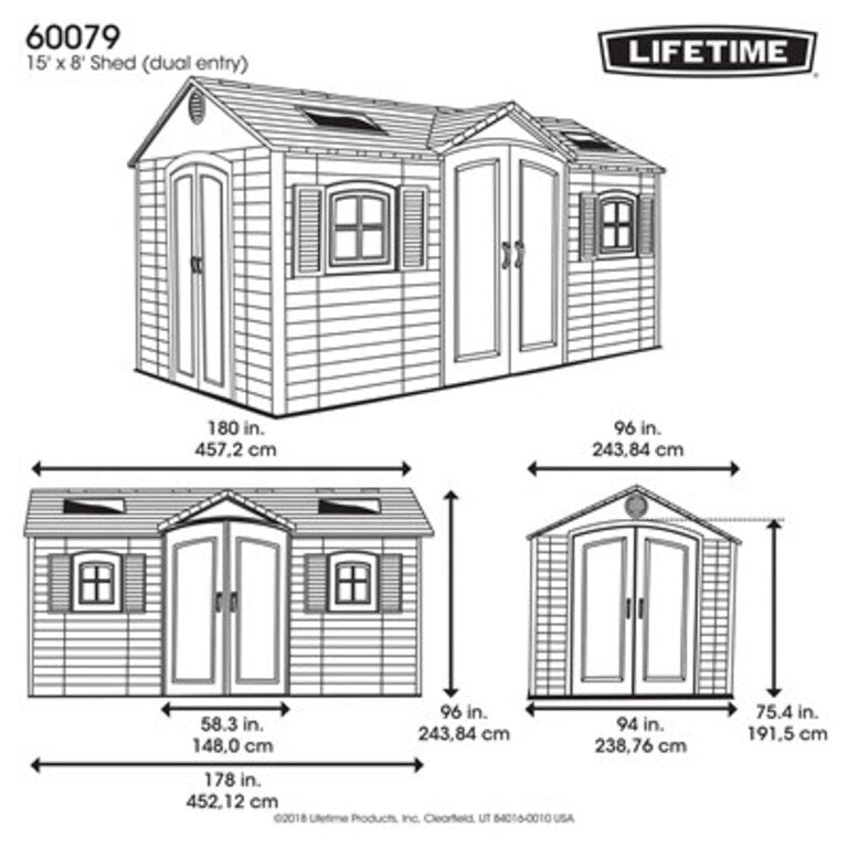 Lifetime 15 x 8 ft. Outdoor Shed – 60079