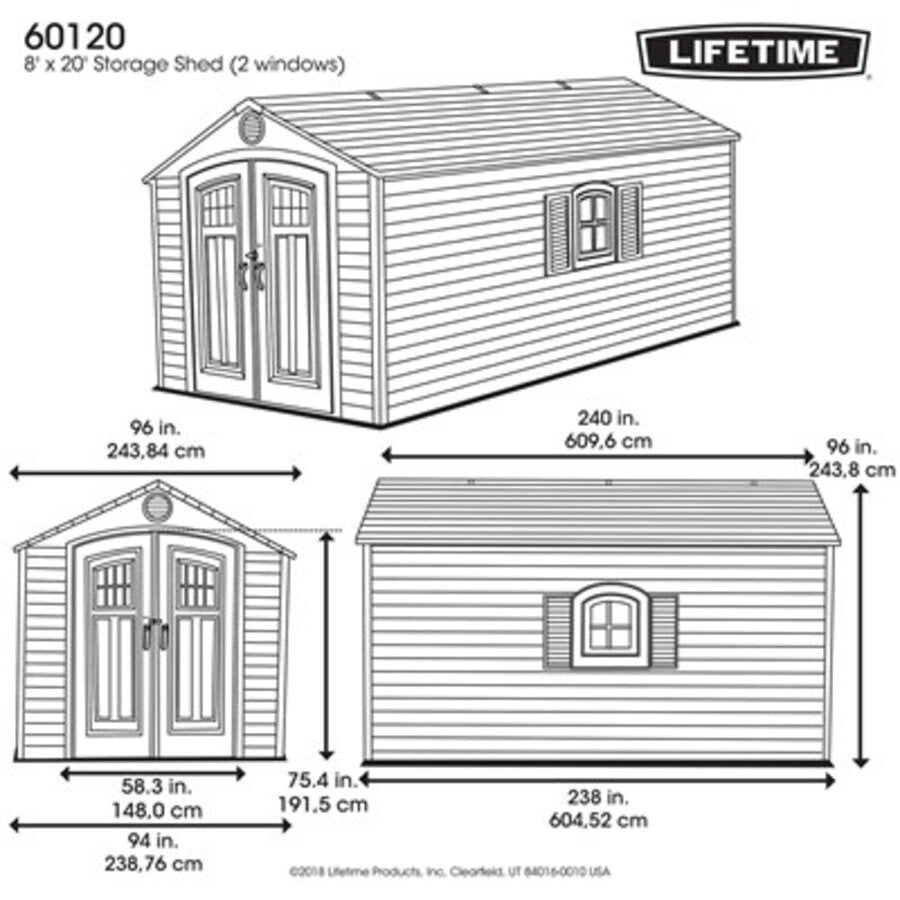 Lifetime 8 x 20 ft. Shed – 60120