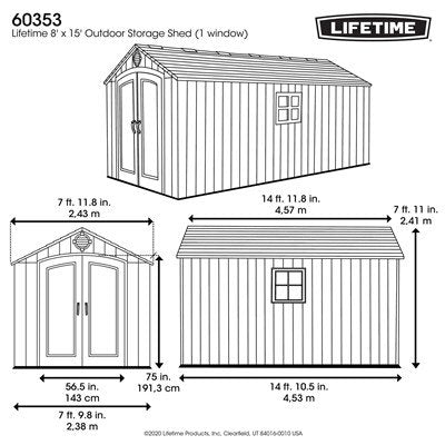 Lifetime 8×15 ft. Shed – 60353